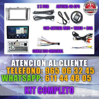 PANTALLA GPS TOYOTA AVENSIS 2009-2015 CARPLAY 4G