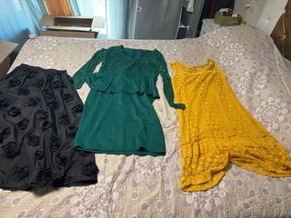 Vestidos elegantes: verde y amarillo