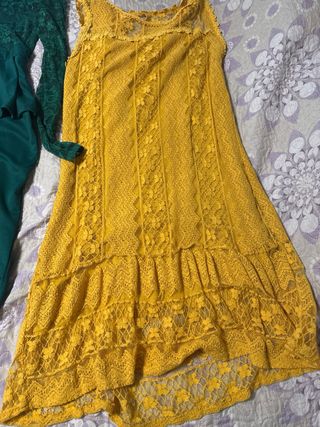 Vestidos elegantes: verde y amarillo