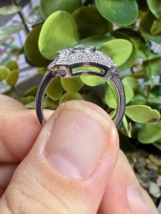 Anillo baño plata con circonitas