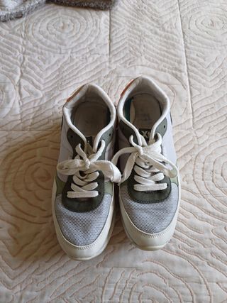 Zapatillas mujer blancas y verdes