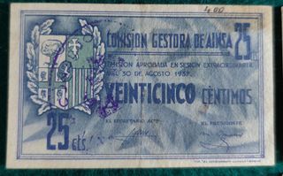8 Billetes Guerra Civil Española 1937