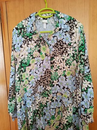 Vestido flores manga larga