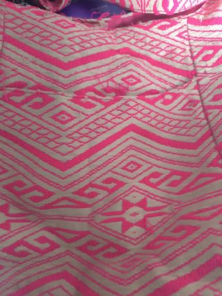 Bolsa playa beige y rosa