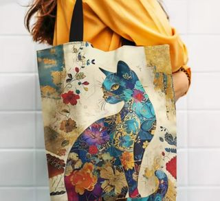 Bolsa tela gato multicolor 40x40cm