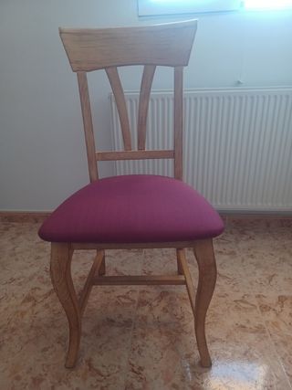 Silla madera roja - Asiento tela