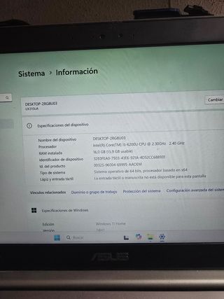 Portátil Asus UX310U i5 16gb ram 256gb ssd