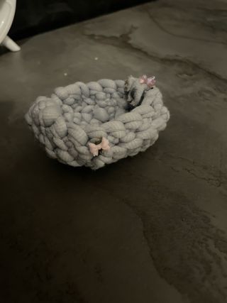 Mini cestino uncinetto grigio