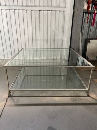 Mesa de centro moderna - cristal y metal