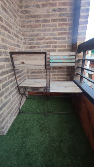 Sillas plegables hierro-madera vintage