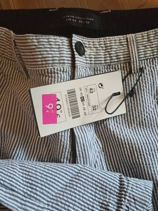 Shorts rayas azul-blanco caballero