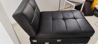 Chaiselongue negra - Piel sintética