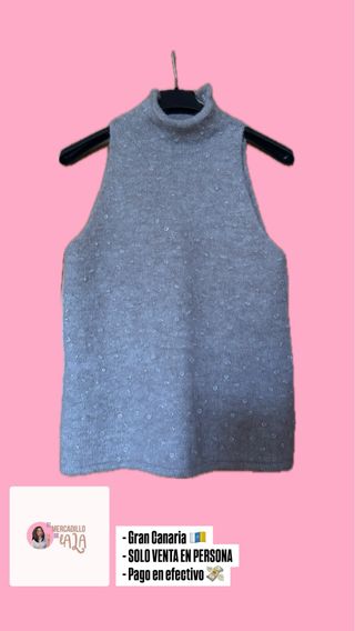 Top halter Zara gris