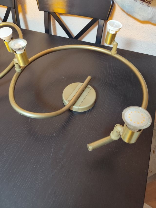 2 Lámparas techo doradas