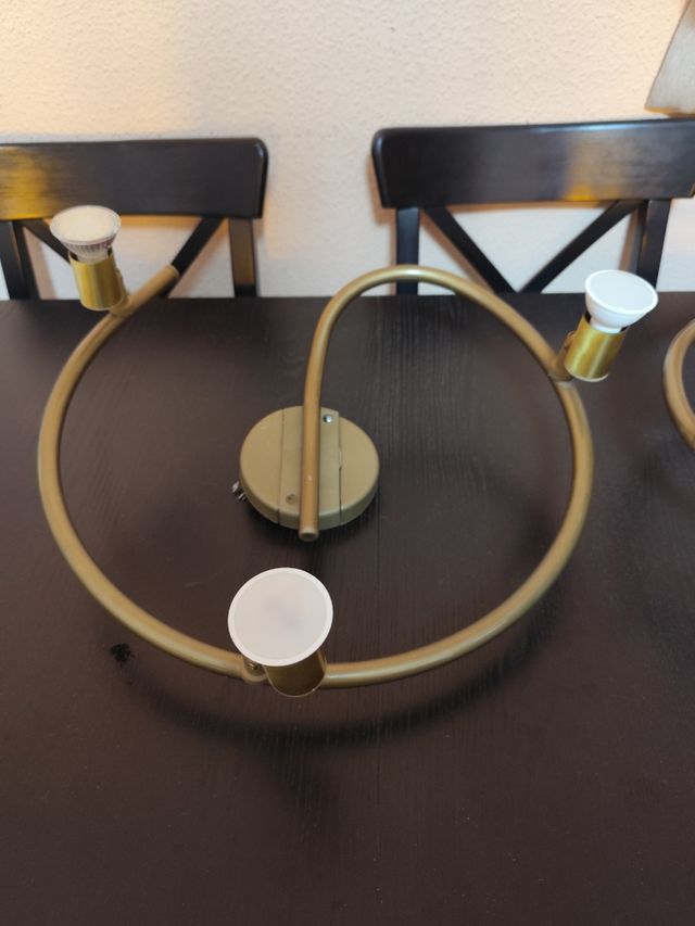 2 Lámparas techo doradas