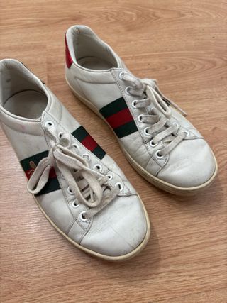Zapatillas Gucci blancas, talla 34 y medio 