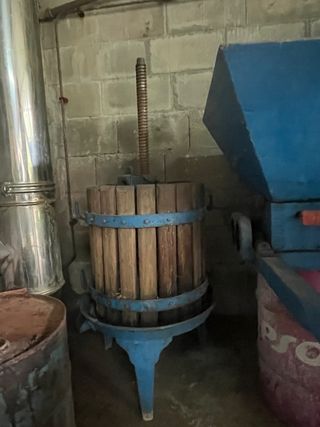 Prensa-lagar y trituradora de uvas