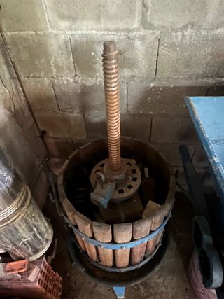 Prensa-lagar y trituradora de uvas