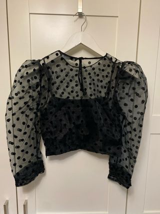 Blusa negra Zara - lunares