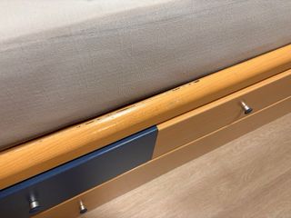Cama nido 90cm - madera, azul y beige
