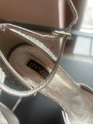 Zapatos tacón alto plata fiesta