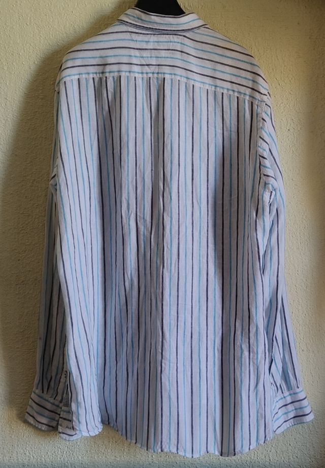 Camisa Tommy Hilfiger L - Rayas Azul/Blanco