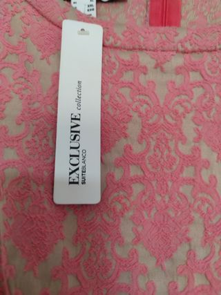 Vestido largo Collective beige/rosa