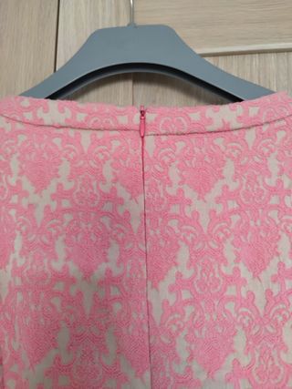 Vestido largo Collective beige/rosa
