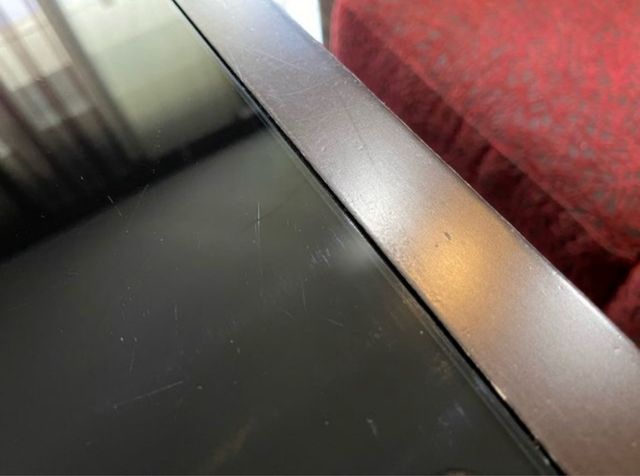 Mesa de salón extensible marrón wengué + 8 sillas