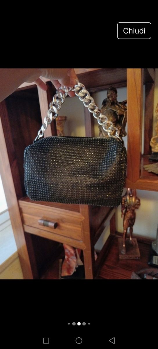 Mini borsa da sera nera - cristalli
