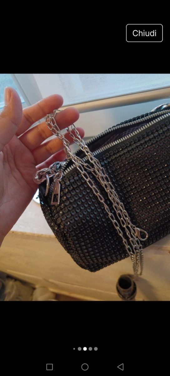 Mini borsa da sera nera - cristalli
