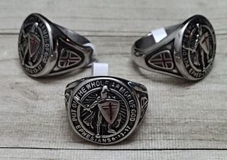 ANILLO CABALLERO TEMPLARIO ESCUDO NUEVO MODELO