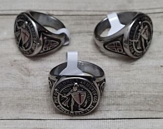 ANILLO CABALLERO TEMPLARIO ESCUDO NUEVO MODELO