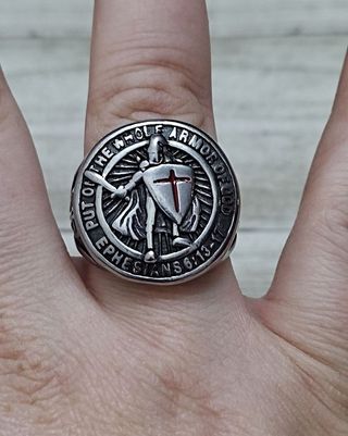 ANILLO CABALLERO TEMPLARIO ESCUDO NUEVO MODELO