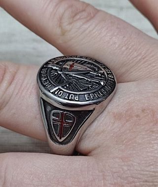 ANILLO CABALLERO TEMPLARIO ESCUDO NUEVO MODELO