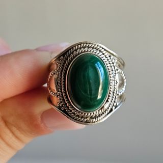 Anillo plata 925 malaquita