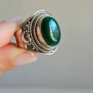 Anillo plata 925 malaquita