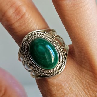 Anillo plata 925 malaquita