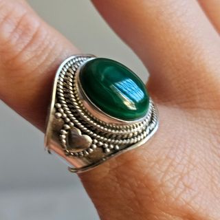 Anillo plata 925 malaquita