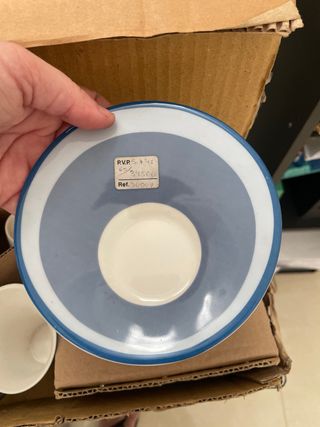 Juego café porcelana azul y blanco