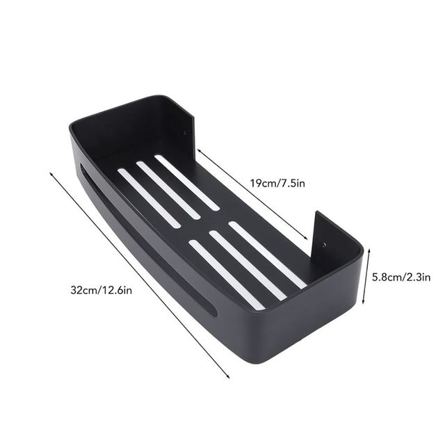 Juego de 2 Estantes para baño - metal negro