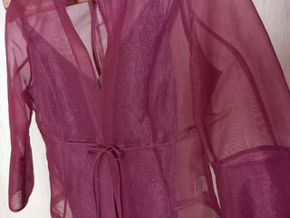Conjunto de fiesta Vestido color malva en pedrería