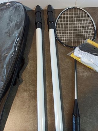 Juego Badminton: 2 Raquetas, Red, Palos