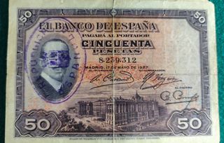 3 Billetes de 1927 de 50 Ptas Alfonso XIII