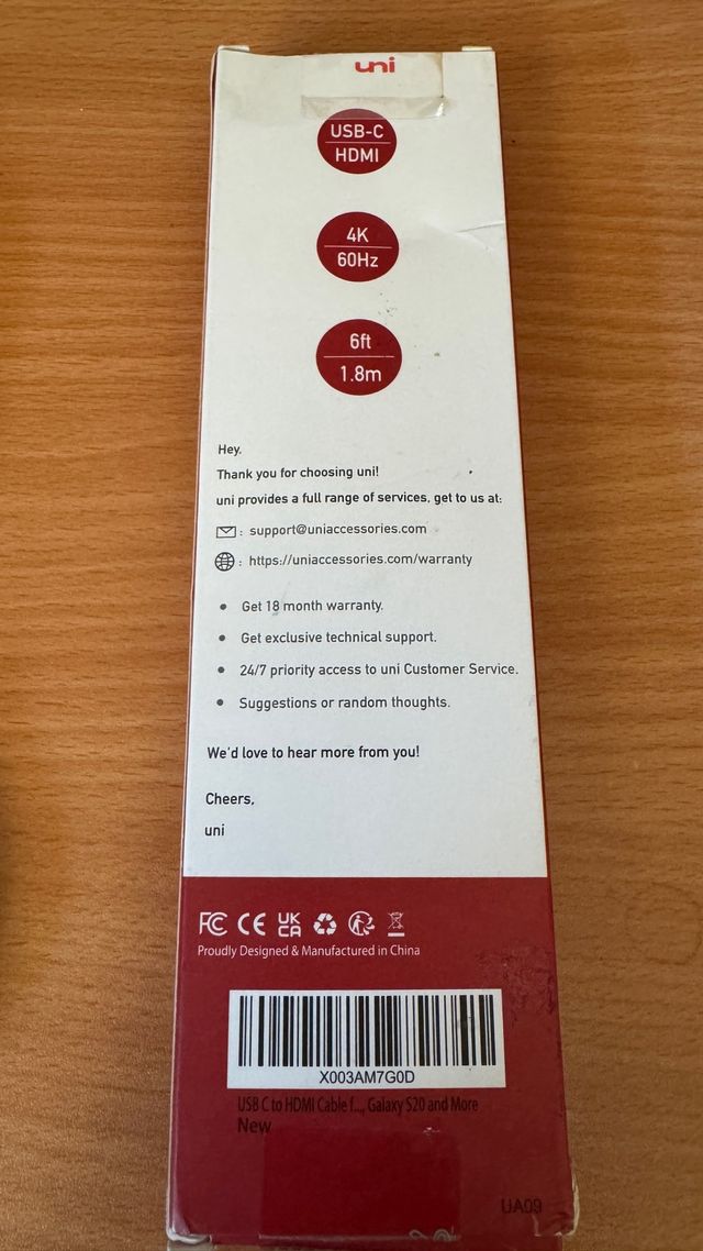 Cable Uni USB-C a HDMI