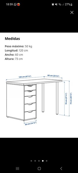 Escritorio negro IKEA -  perfecto estado