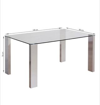 Mesa cristal - metal
