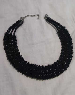Collana perle nere multifilo