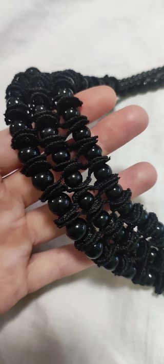 Collana perle nere multifilo
