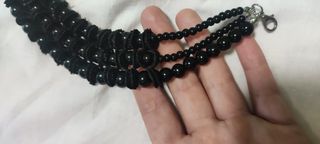 Collana perle nere multifilo